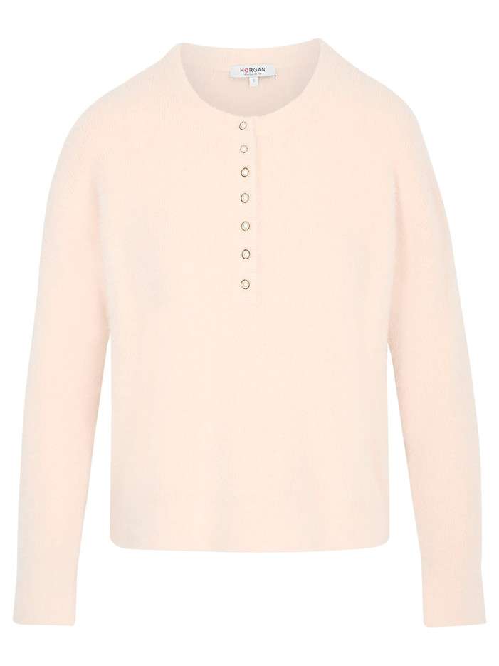 Pull beige uni avec une...