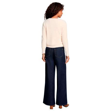 Pull beige uni avec une coupe droite et des manches longues - Image 3