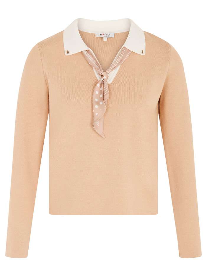 Pull beige uni avec une...