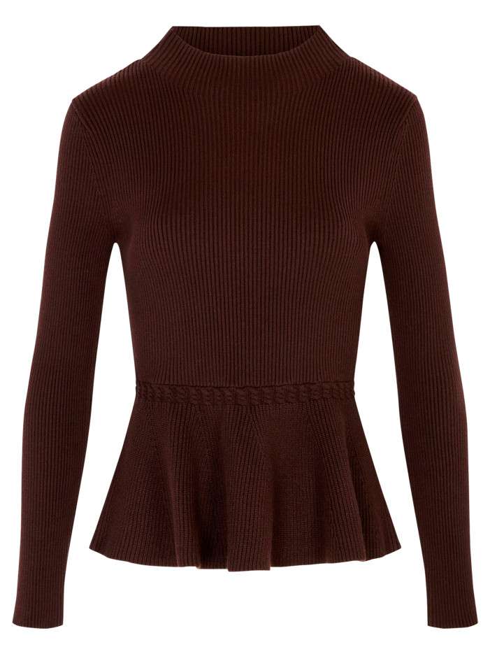 Pull chocolat uni avec une...