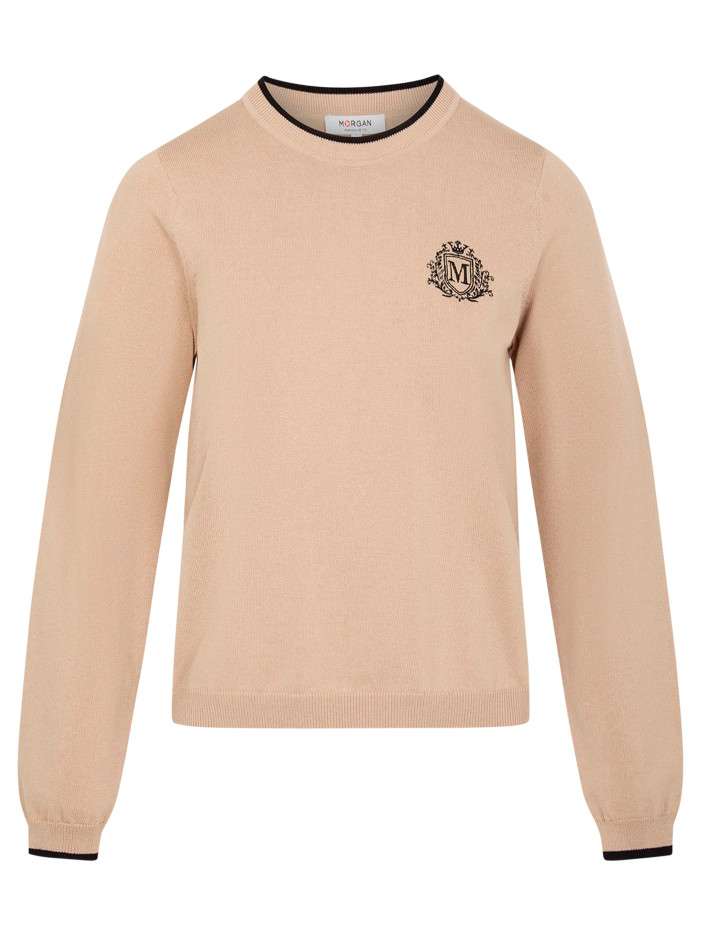 Pull beige uni avec une...