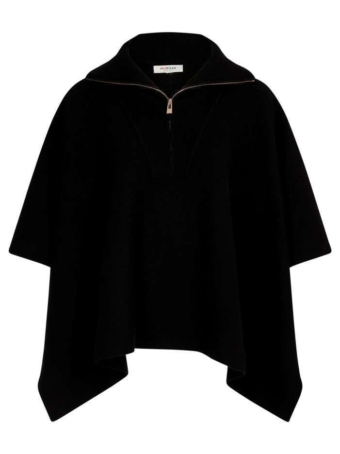Poncho noir uni avec une...