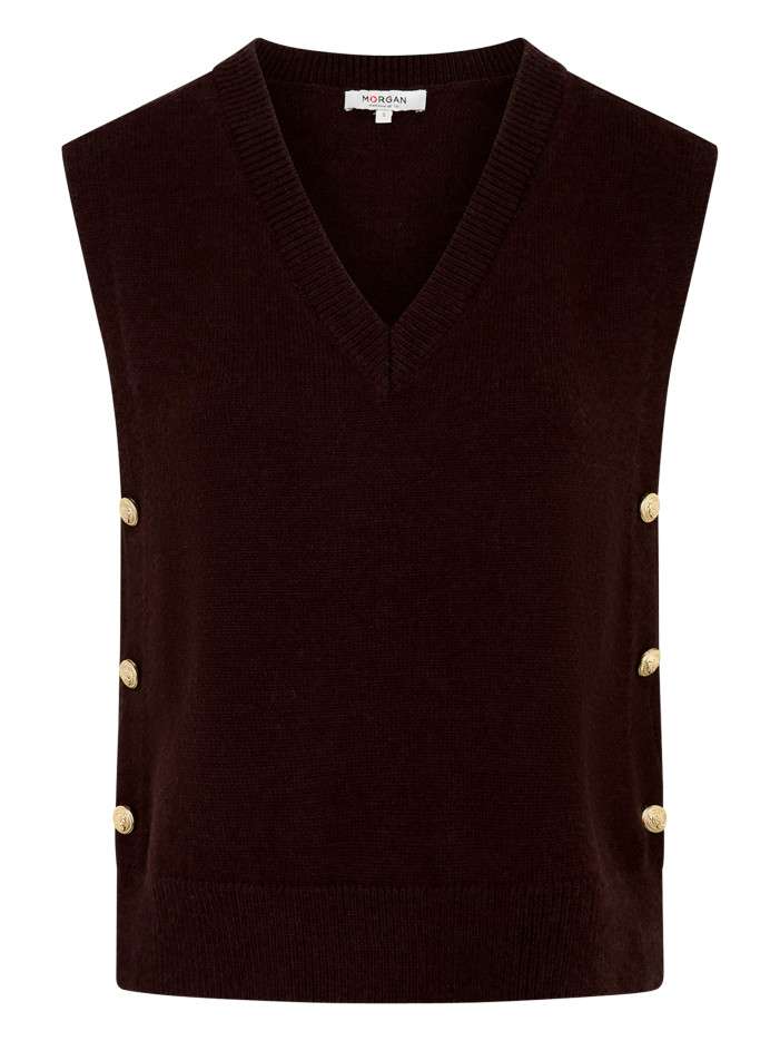 Pull chocolat uni sans...