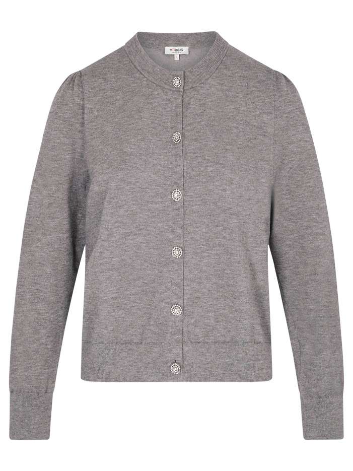 Gilet gris clair uni avec...