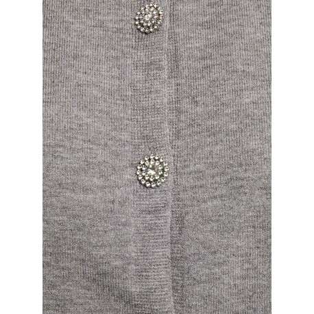 Gilet gris clair uni avec une coupe droite et des manches longues - Image 6