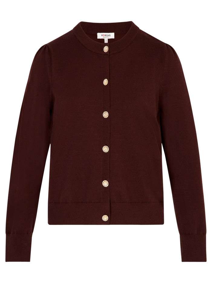 Gilet chocolat uni avec une...