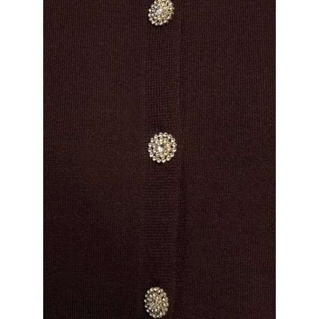Gilet chocolat uni avec une coupe droite et des manches longues - Image 6