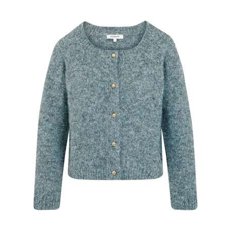 Gilet gris clair uni avec une coupe droite et des manches longues