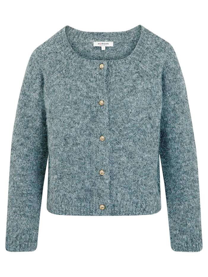 Gilet gris clair uni avec...