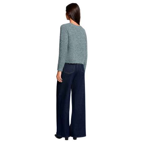 Gilet gris clair uni avec une coupe droite et des manches longues - Image 3