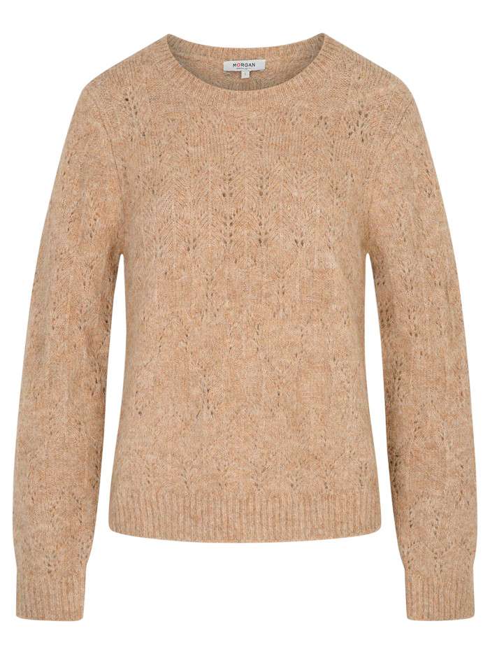 Pull beige uni avec une...