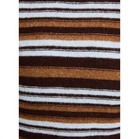 Pull marron à rayures avec une coupe droite et des manches courtes - Image 6