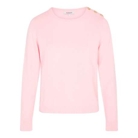 Top rose uni muni d'une coupe droite et de manches longues