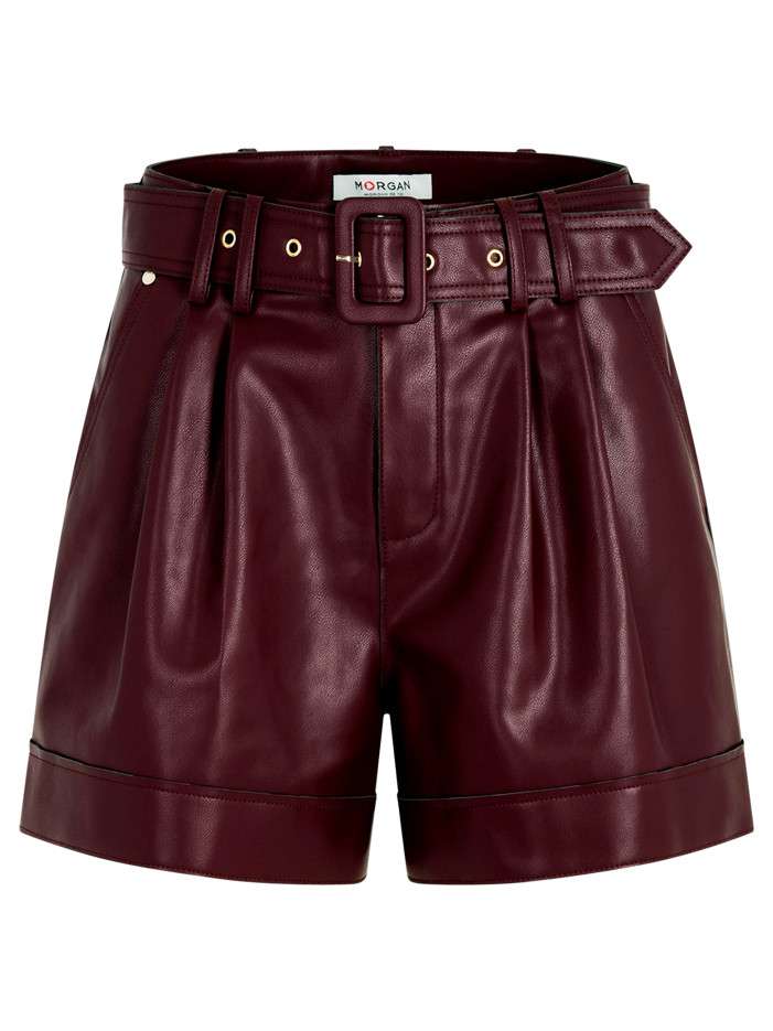 Short chino prune uni avec...