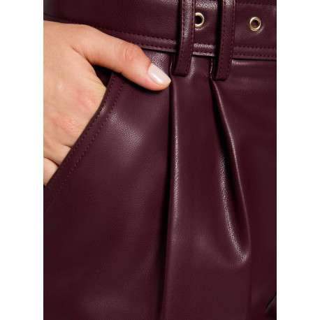 Short chino prune uni avec une coupe droite et muni d'une fermeture à zip - Image 6