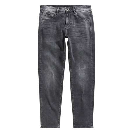 Jean en coton anthracite à coupe droite pourvu de multiples poches