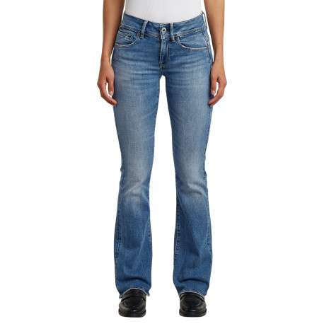Jean en coton stone à coupe bootcut pourvu de multiples poches - Image 3
