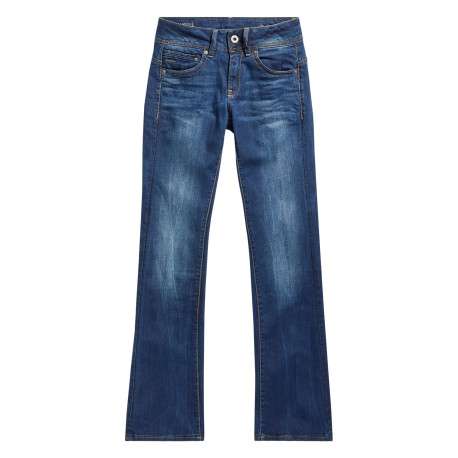 Jean en coton indigo à coupe bootcut pourvu de multiples poches