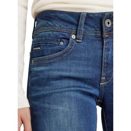 Jean en coton indigo à coupe bootcut pourvu de multiples poches - Image 4