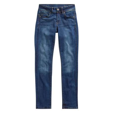 Jean en coton indigo à coupe droite pourvu de multiples poches