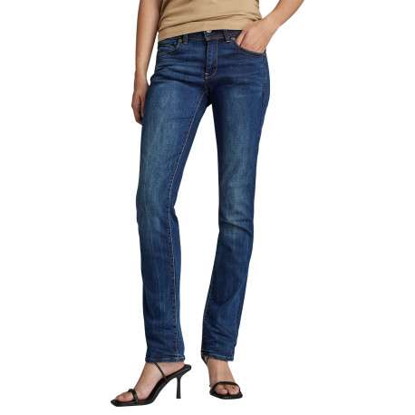 Jean en coton indigo à coupe droite pourvu de multiples poches - Image 2