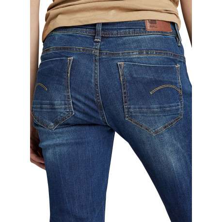 Jean en coton indigo à coupe droite pourvu de multiples poches - Image 5