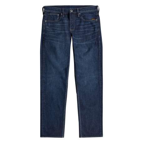 Jean en coton indigo à coupe droite pourvu de multiples poches
