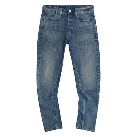 Jean en coton indigo à coupe droite pourvu de multiples poches