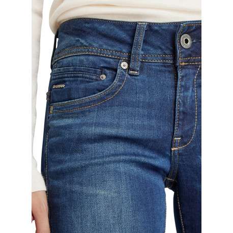 Jean en coton indigo à coupe bootcut pourvu de multiples poches - Image 4