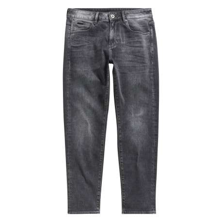 Jean en coton anthracite à coupe droite pourvu de multiples poches