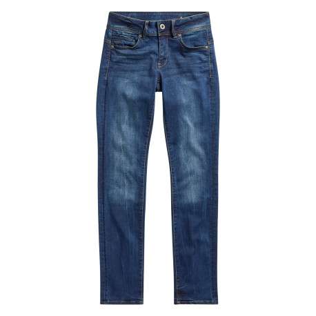 Jean en coton indigo à coupe droite pourvu de multiples poches