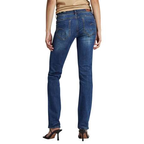 Jean en coton indigo à coupe droite pourvu de multiples poches - Image 3