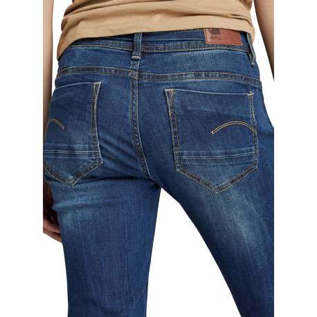Jean en coton indigo à coupe droite pourvu de multiples poches - Image 5