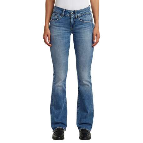 Jean en coton stone à coupe bootcut pourvu de multiples poches - Image 2