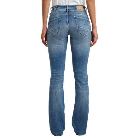 Jean en coton stone à coupe bootcut pourvu de multiples poches - Image 3