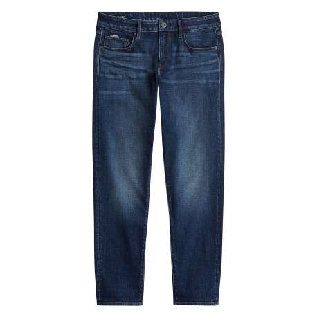 Jean en coton indigo à coupe droite pourvu de multiples poches