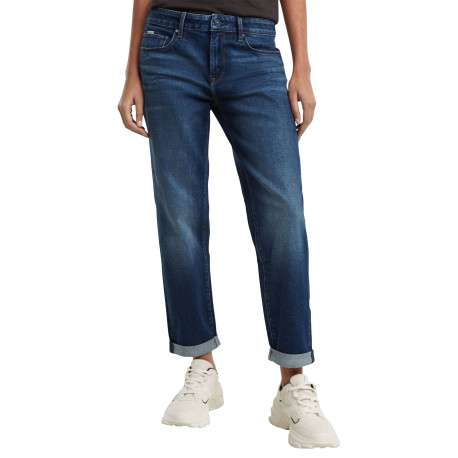 Jean en coton indigo à coupe droite pourvu de multiples poches - Image 2