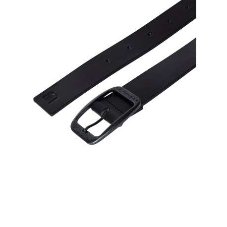 Ceinture en cuir noire pourvue d'une boucle métallique rectangulaire - Image 2
