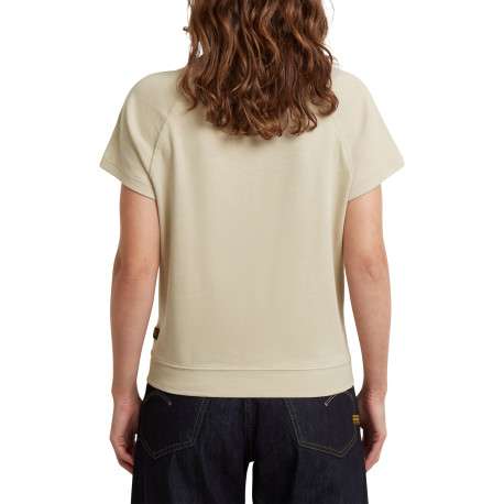 T-shirt en coton biologique beige à coupe droite pourvu d'un col rond - Image 3