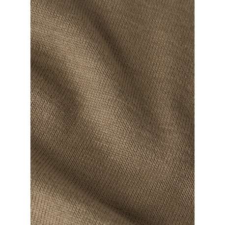 Pull taupe col rond pourvu d'une coupe droite et de manches longueS - Image 2