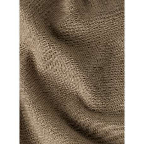 Pull taupe col montant pourvu d'une coupe droite et de manches longues - Image 2