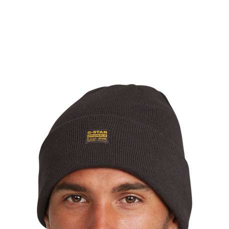 Bonnet noir souple pourvu de l'étiquette de la marque à l'avant - Image 3