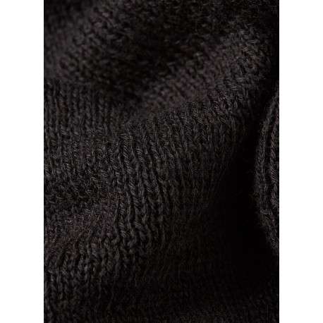 Bonnet noir souple pourvu de l'étiquette de la marque à l'avant - Image 4