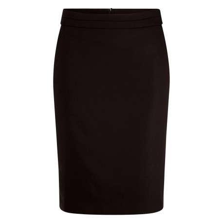 Jupe noire unie avec une coupe crayon et muni d'une fermeture à zip