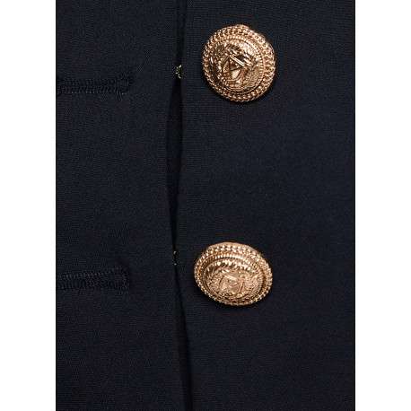 Blazer marine uni avec une coupe ajustée et des manches longues - Image 6