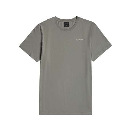 T-shirt en coton biologique gris à coupe droite pourvu de manches courtes