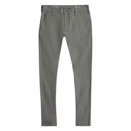 Pantalon chino en coton gris coupe skinny pourvu de poches italiennes