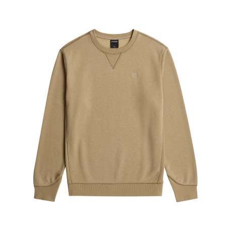 Sweat beige pourvu d'une coupe droite et du logo de la marque