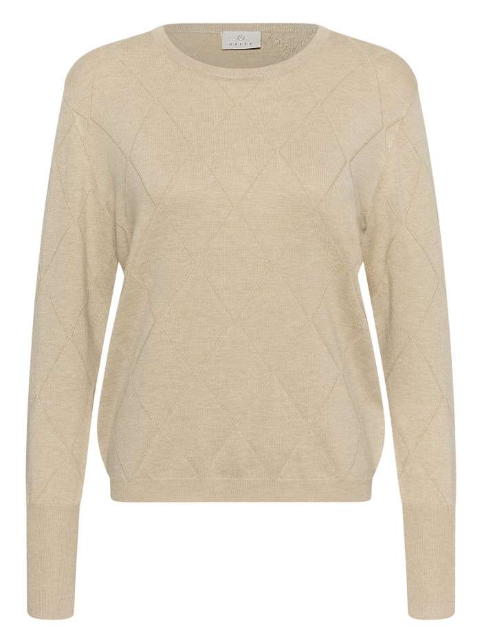 Pull beige uni avec une...