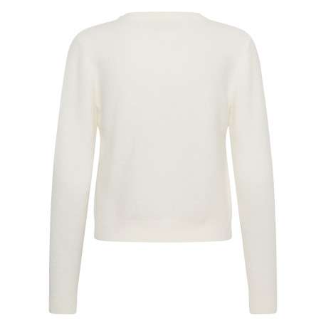 Gilet blanc uni avec une coupe droite et un col rond avec boutons - Image 2